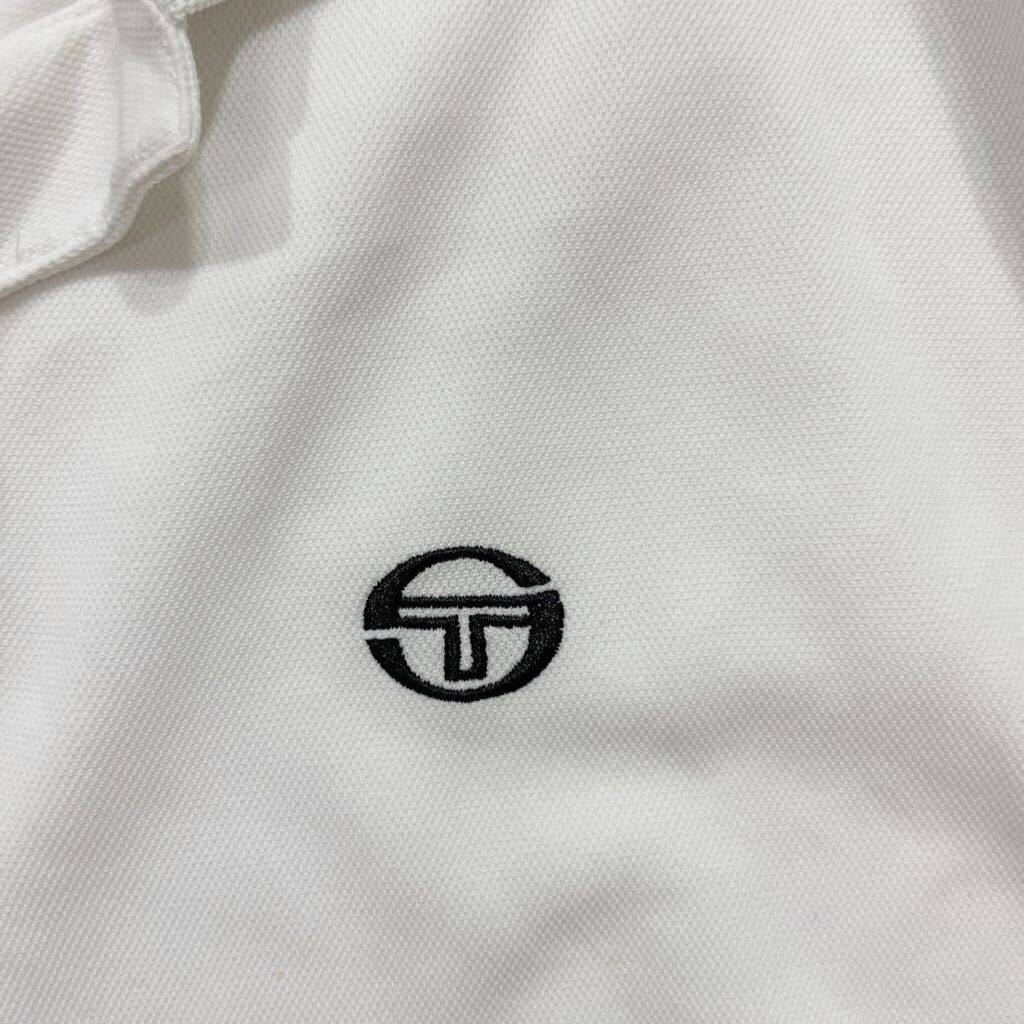 55 SERGIO TACCHINI セルジオ タッキーニ ストレッチ 半袖 ポロシャツ サイズL ロゴ刺繍 GOLF ゴルフ ホワイト 白 メンズ 40401R_画像4