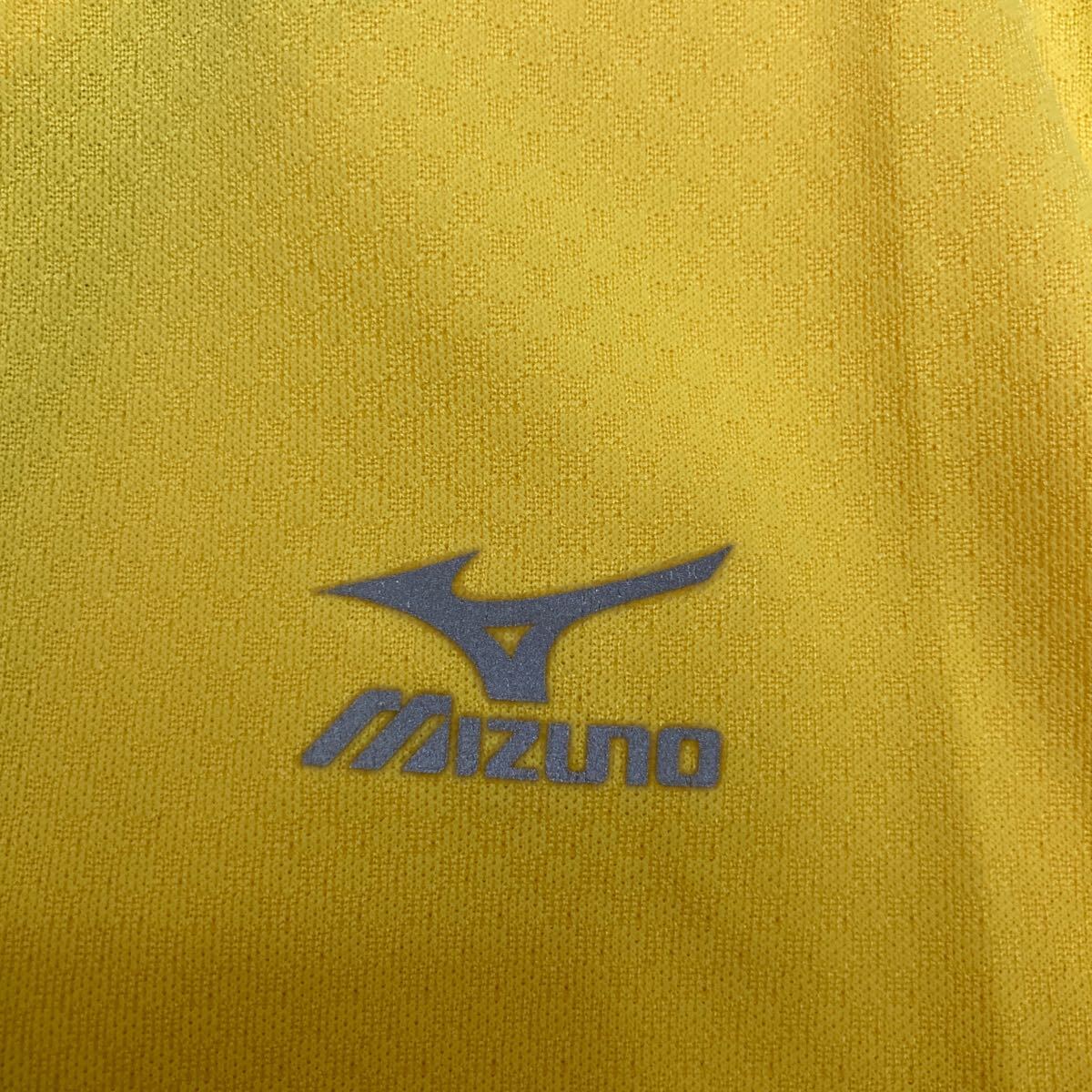 53 MIZUNO ミズノ QUICKDRY PLUS ハーフジップ 半袖トップス ストレッチ サイズM イエロー 黒 スポーツ トレーニング 野球 40408AI_画像3