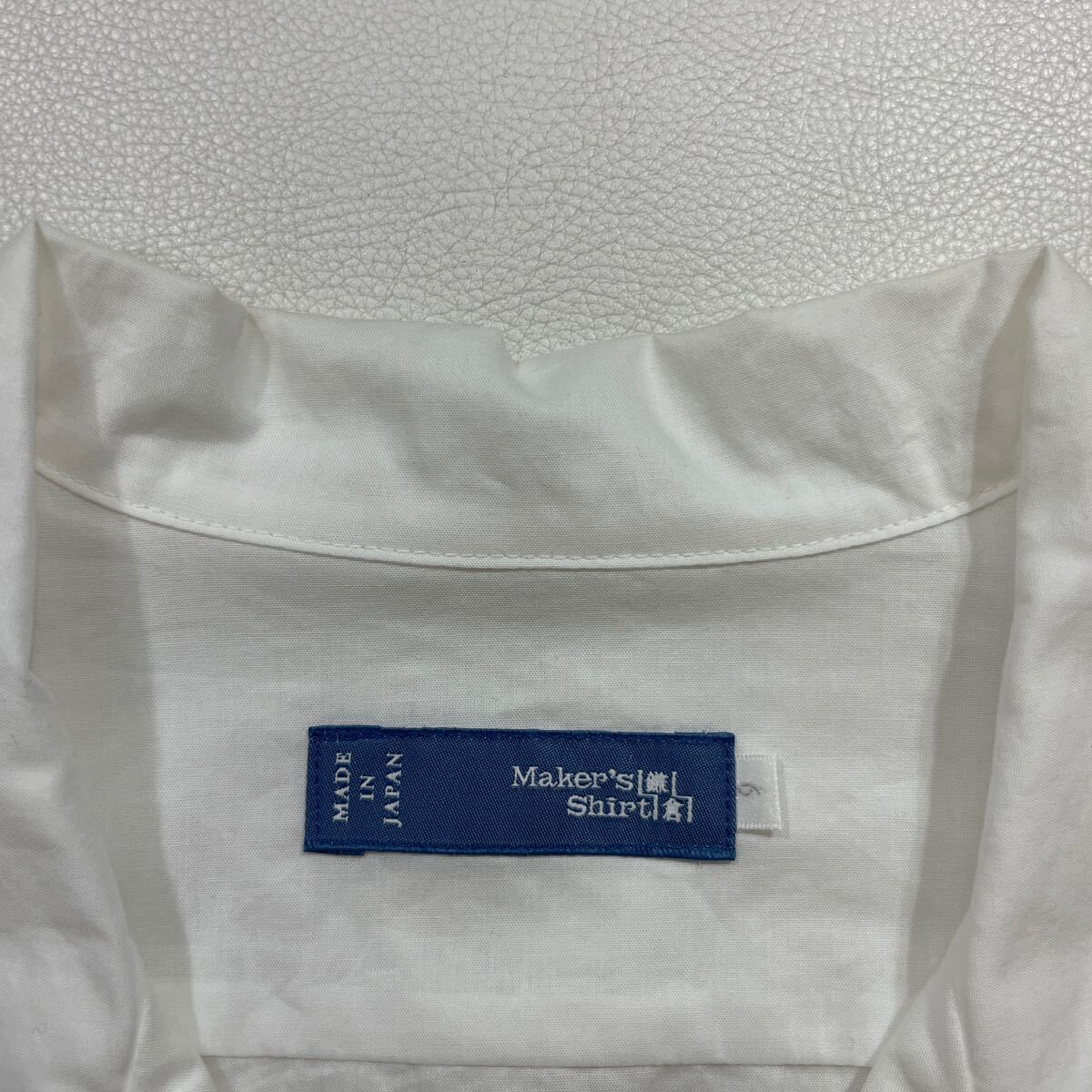 281 Maker's Shirt 鎌倉 メーカーズシャツ カマクラ オープンカラー シャツ サイズ9 比翼 開襟 薄地 日本製 春夏 ホワイト 白 40426V_画像3