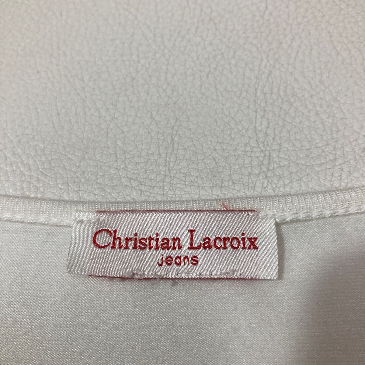 241 CHRISTIAN LACROIX Jeans Christian Lacroix стрейч Logo принт короткий рукав футболка cut and sewn белый весна лето 40427AA