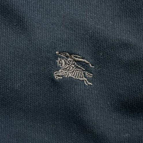 71 BURBERRY LONDON バーバリー ロンドン スタンドカラー 半袖 ポロシャツ サイズLL ホースロゴ刺繍 ロゴボタン 三陽商会 日本製 40417Eの画像4
