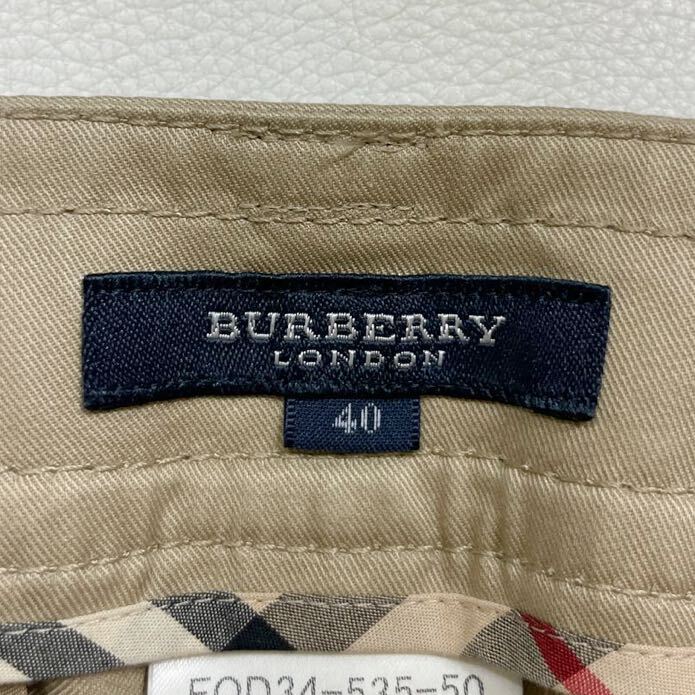 286 美品 BURBERRY LONDON バーバリー クロップド パンツ サイズ40 ノバチェック 裾ボタン 三陽商会 日本製 レディース 40426Qの画像3