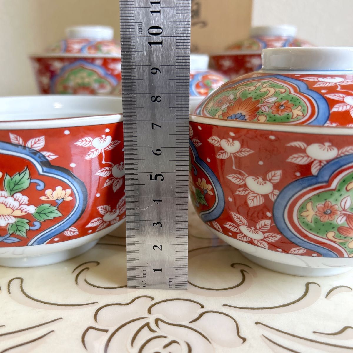 有田焼 龍峰窯 蓋付き丼ぶり 5客セット 古伊万里 色絵 どんぶり 有田焼 龍峰窯 蓋付き丼ぶり 5客セット 古伊万里 色絵 どんぶり