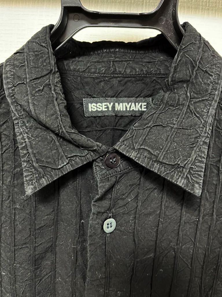 長袖シャツ 古着 コットン ISSEY MIYAKE 黒　サイズ2_画像2