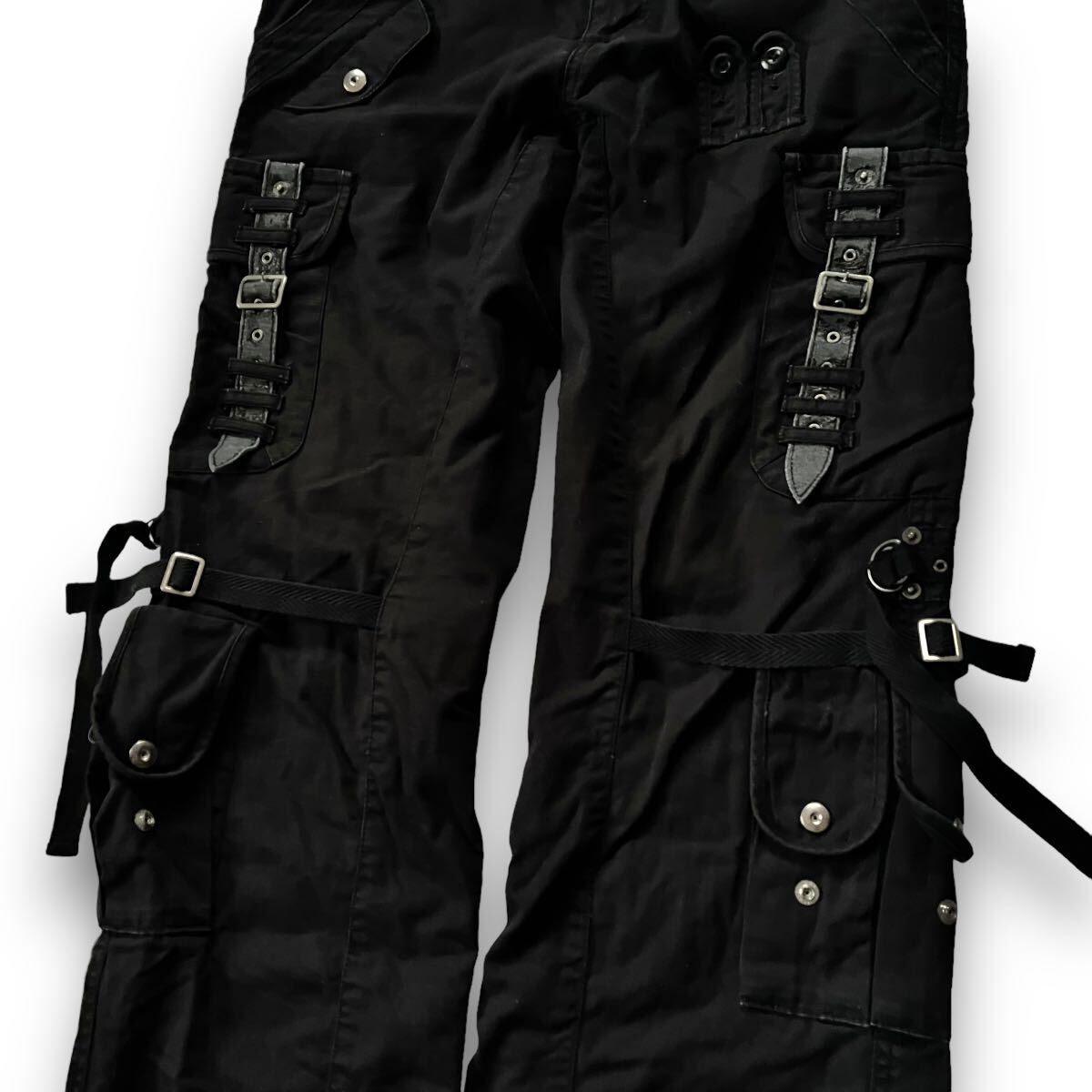 00’s PPFM Archive Bondage Cargo Pants Black ペイトンプレイス アーカイブ カーゴパンツ lgb kmrii ifsixwasnine 14th addiction goa の画像3