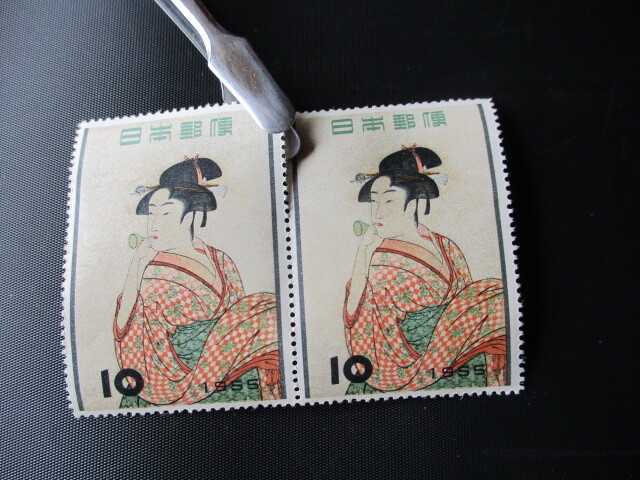 〇即決・昭和の記念切手・趣味週間 ☆ １０円・ビードロ・写楽 ☆ の画像3