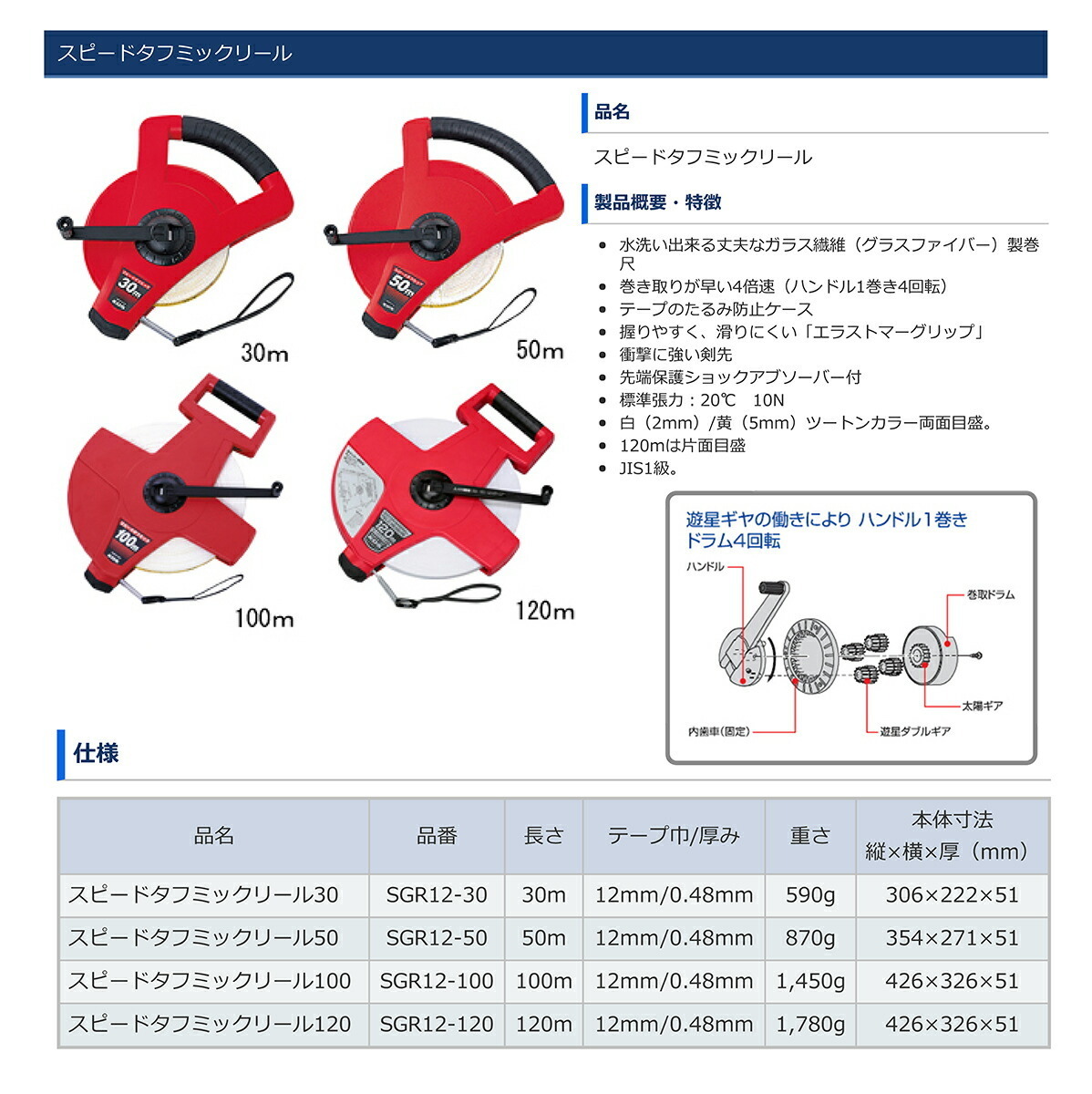 〈KDS〉スピードタフミックリール12巾30m　SGR12-30_画像2