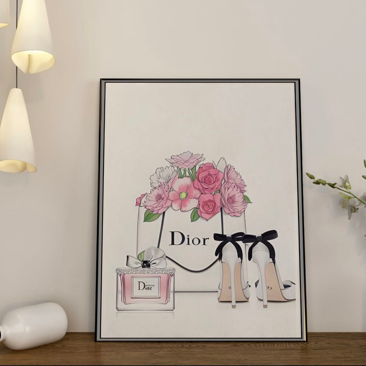 G050 アートポスター インテリア Dior ピンク フランス 白 大人可愛い