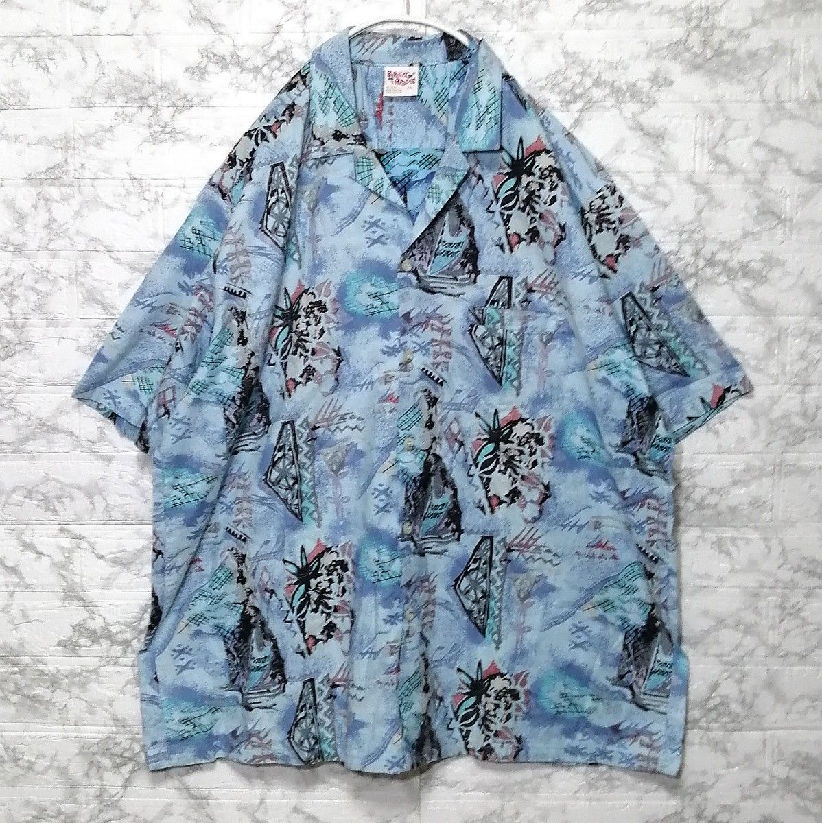 ★BaReFoot in Paradise★アロハシャツ 希少 超ビッグ 2XL 夏 半袖シャツ 総柄