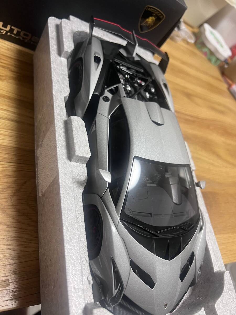 1円スタート オートアート 1/18 ランボルギーニ ヴェネーノ グレー AUTOart Signature VENENO grey の画像4