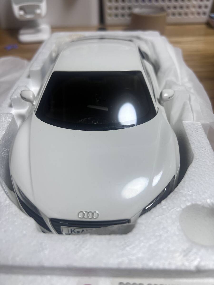 1円スタート 美品 京商 1/18 アウディ R8 ホワイト Kyosyo Audi R8 Whiteの画像3