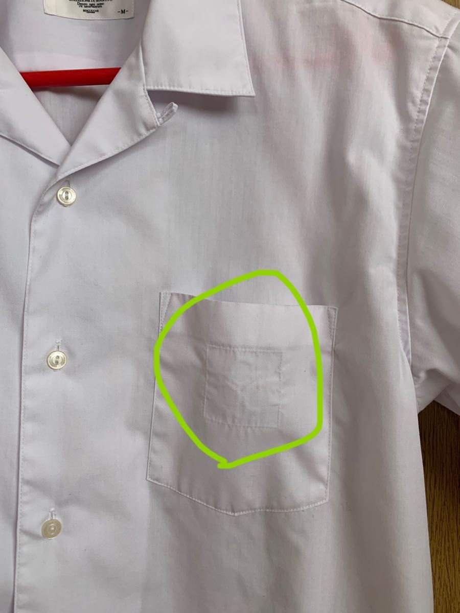 スクールシャツ　男子　開襟シャツ　白半袖シャツ　Mサイズ　学生シャツ　制服