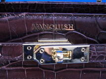 ｙ2848 美品 VANQUISH/ヴァンキッシュ ハンドバッグ 皮革 ブラウン 型押 2WAY ショルダー付き_画像5
