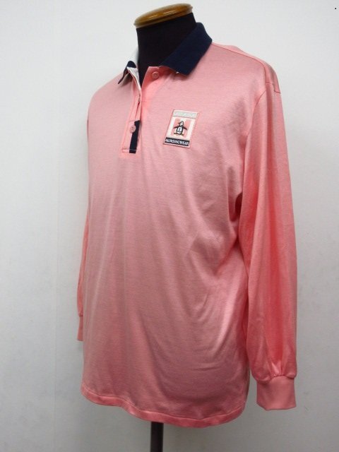a1643　美品　マンシングウエア　グランドスラム　ゴルフシャツ　長袖　ピンク系　ブランドロゴあり　ミラクルケア　日本製　Lサイズ_画像2