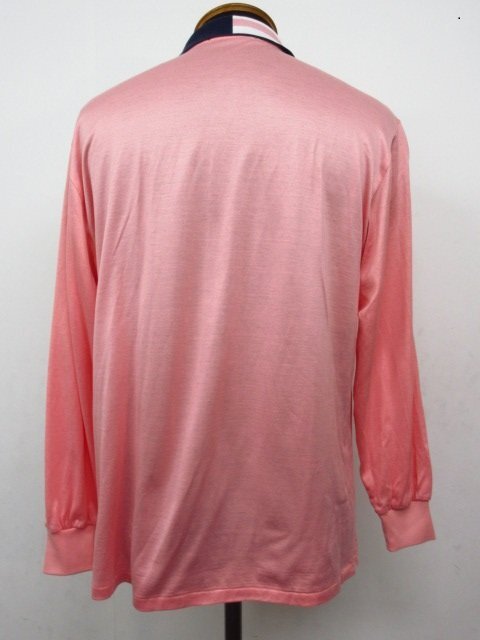 a1643　美品　マンシングウエア　グランドスラム　ゴルフシャツ　長袖　ピンク系　ブランドロゴあり　ミラクルケア　日本製　Lサイズ_画像3