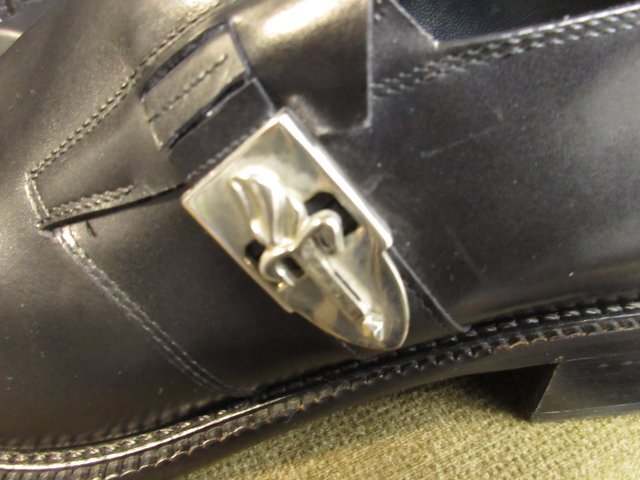 y4844 CESARE PACIOTTI イタリア製最高級革靴 レザーシューズ プレーントゥ 8サイズ ブラック チェザーレパチョッティの画像6