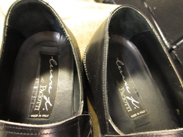y4844 CESARE PACIOTTI イタリア製最高級革靴 レザーシューズ プレーントゥ 8サイズ ブラック チェザーレパチョッティの画像4