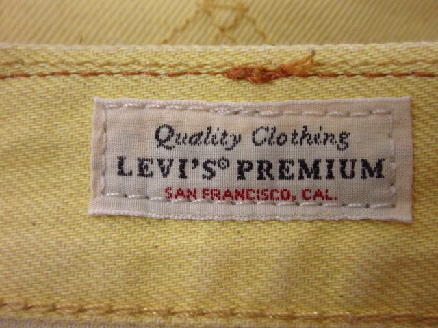 ｍ5172 リーバイス 501 カラーデニム イエロー ボタンフライ ジーパン ズボン LEVI STRAUSS 綿100％ W30L32の画像3