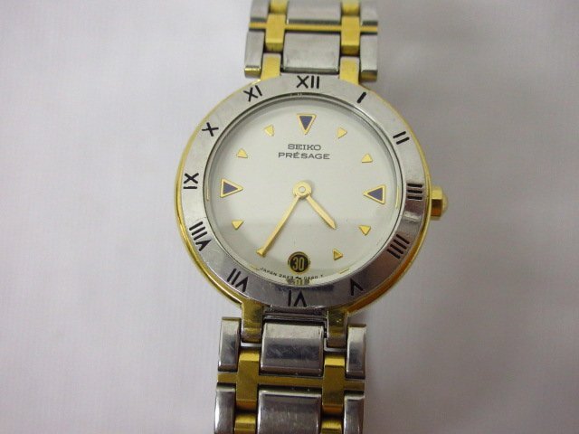 y3861 稼動品 SEIKO PRESAGE レディース腕時計 2A29-0050 コンビカラー アナログ クォーツ プレサージュの画像1