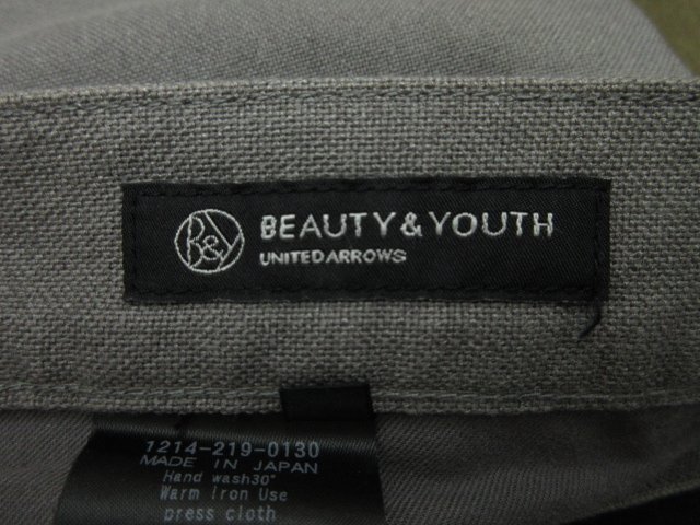 y4755 BEAUTY＆YOUTH UNITED ARROWS ジップフライ コットン混 パンツ Lサイズ　グレー系　メンズ　ユナイテッドアローズ_画像5