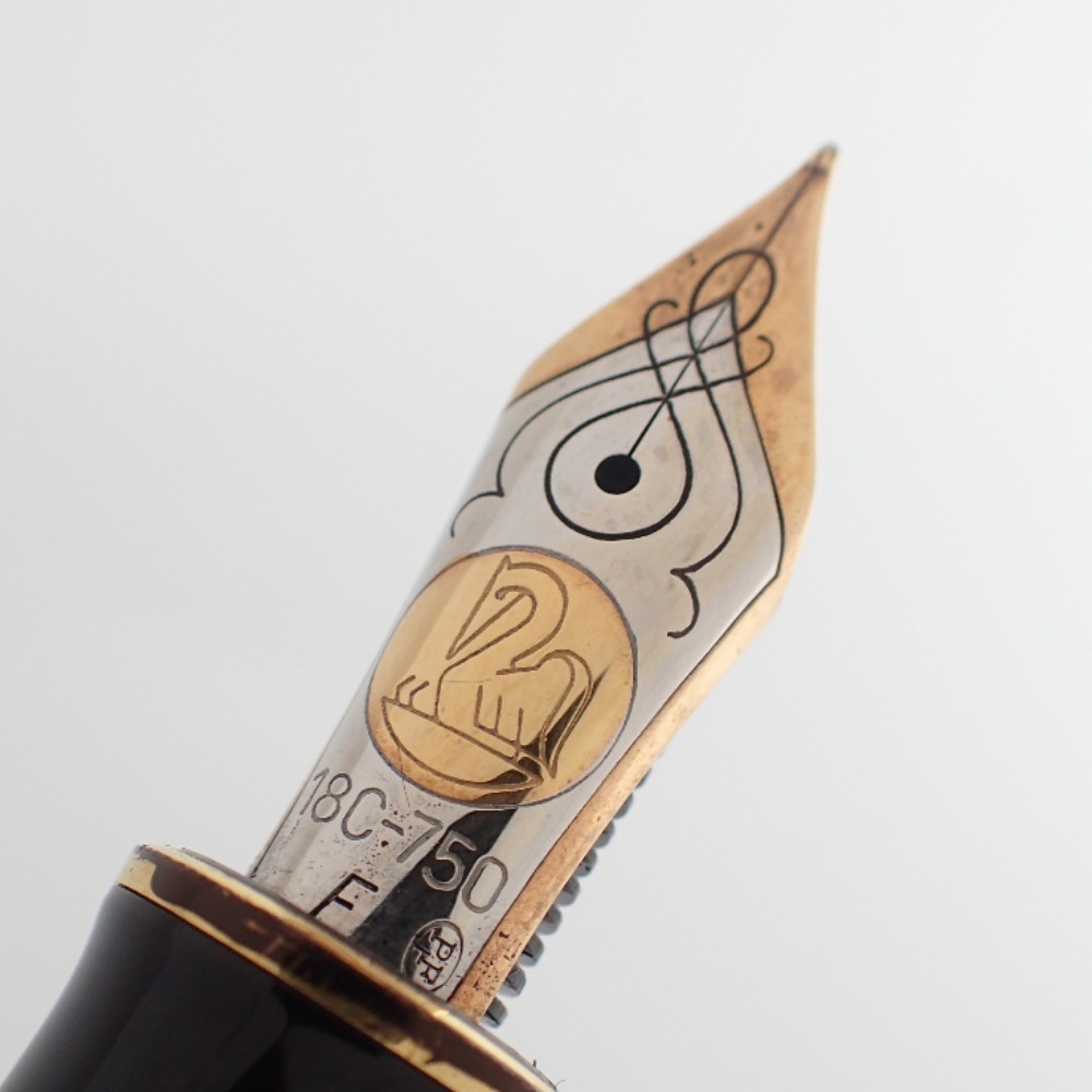 Pelikan ペリカン SOUVERAN スーベレーン ペン先18C-750 字幅F ストライプ 万年筆 グリーン/ブラックの画像6