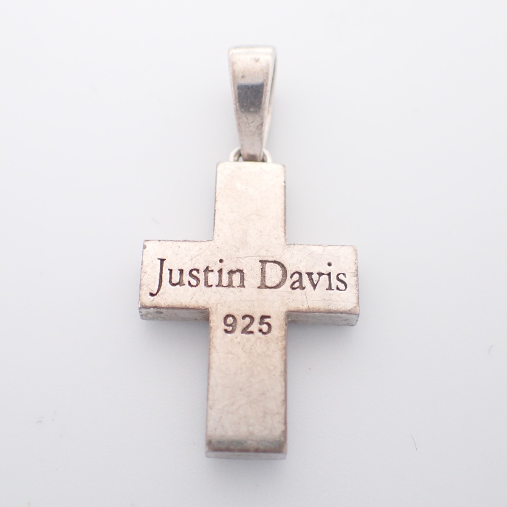 JustinDavis ジャスティンデイビス SPJ120-1 925 CLASSICAL クラシカル オニキス/ホワイトトパーズ クロス ペンダントトップの画像6