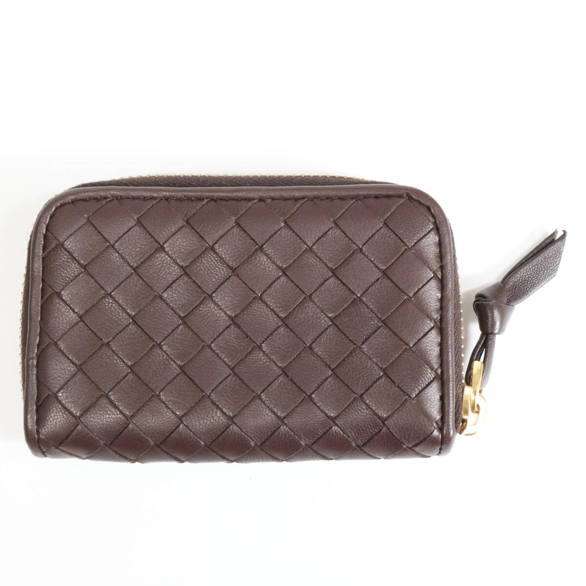 【美品】BOTTEGA VENETA ボッテガヴェネタ 08年製 114075 V0013 2040 イントレチャート ラウンドジップ コインケースの画像6