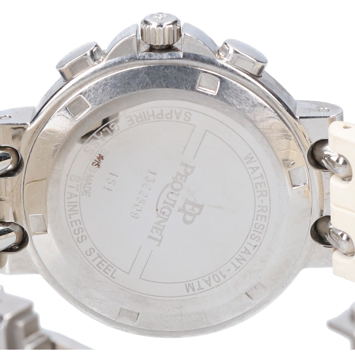 PEQUIGNET ペキニエ 1322509 クロノグラフ ダイヤモンドベゼル ラバーベルト クオーツ 腕時計の画像5