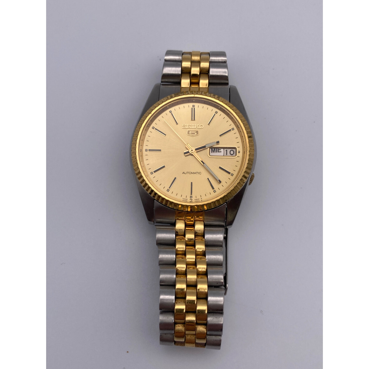 SEIKO セイコー セイコーファイブ 7009-3110 デイデイト 自動巻き 腕時計 シルバー/ゴールド メンズ_画像2