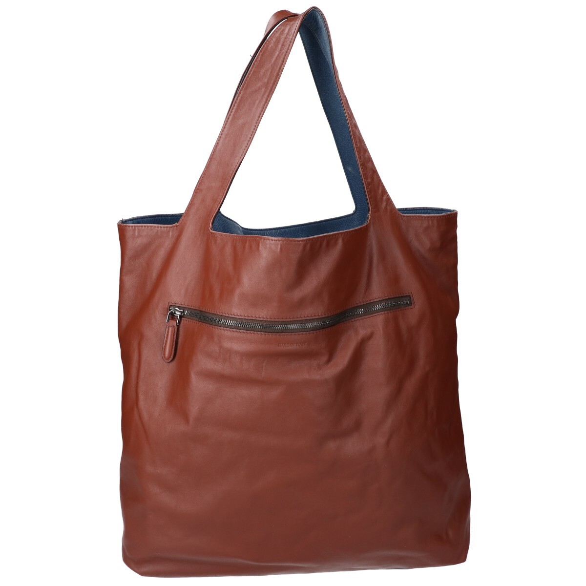 1 jpy Ermenegildo Zegna Ermenegildo Zegna Triple stitch reversible leather tote bag shoulder bag 