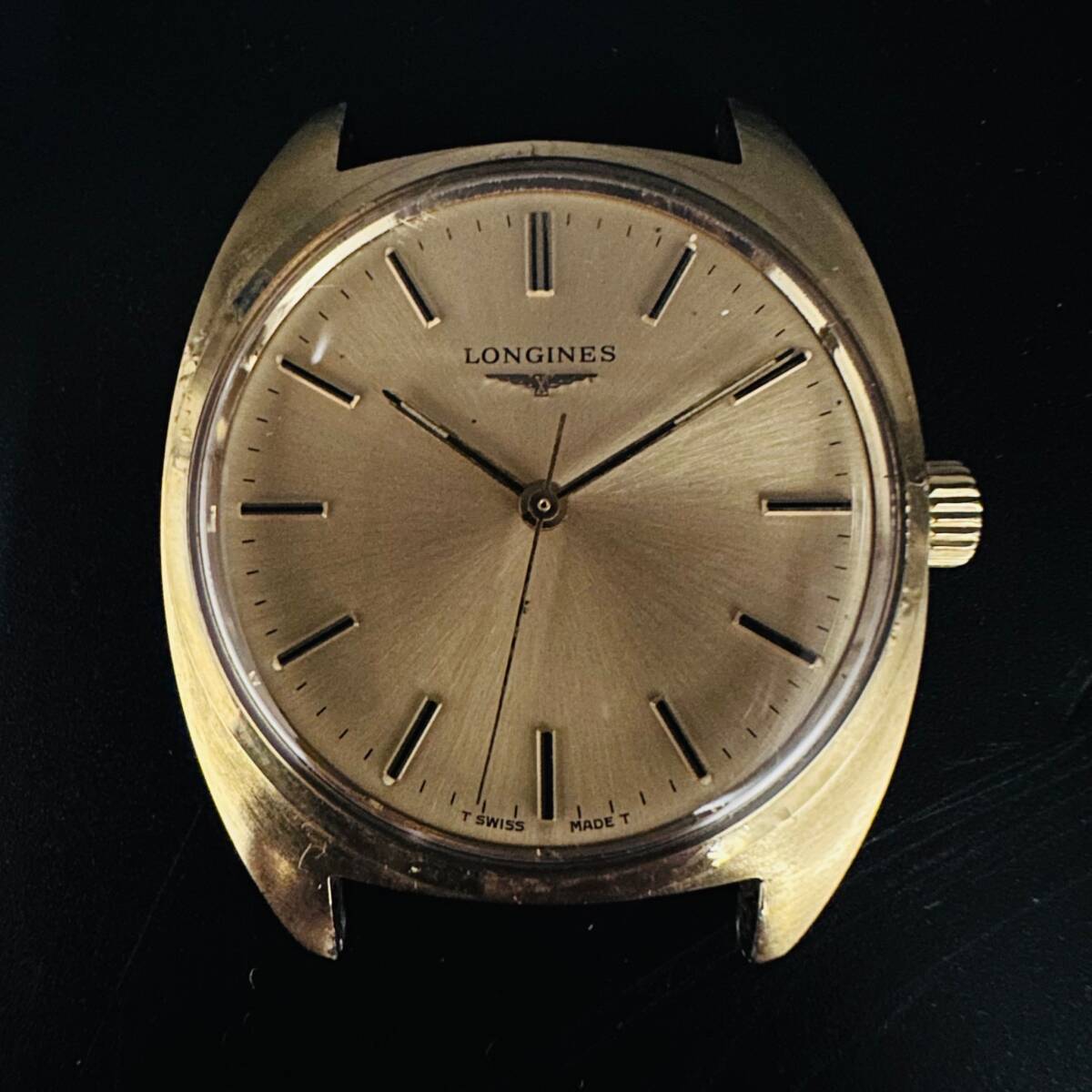 LONGINES ロンジン automatic GOLD electronicplate 20 稼働品 オートマ 647104 メンズ 腕時計 15631 ゴールド 文字盤 ブランド品 1円出品 の画像1