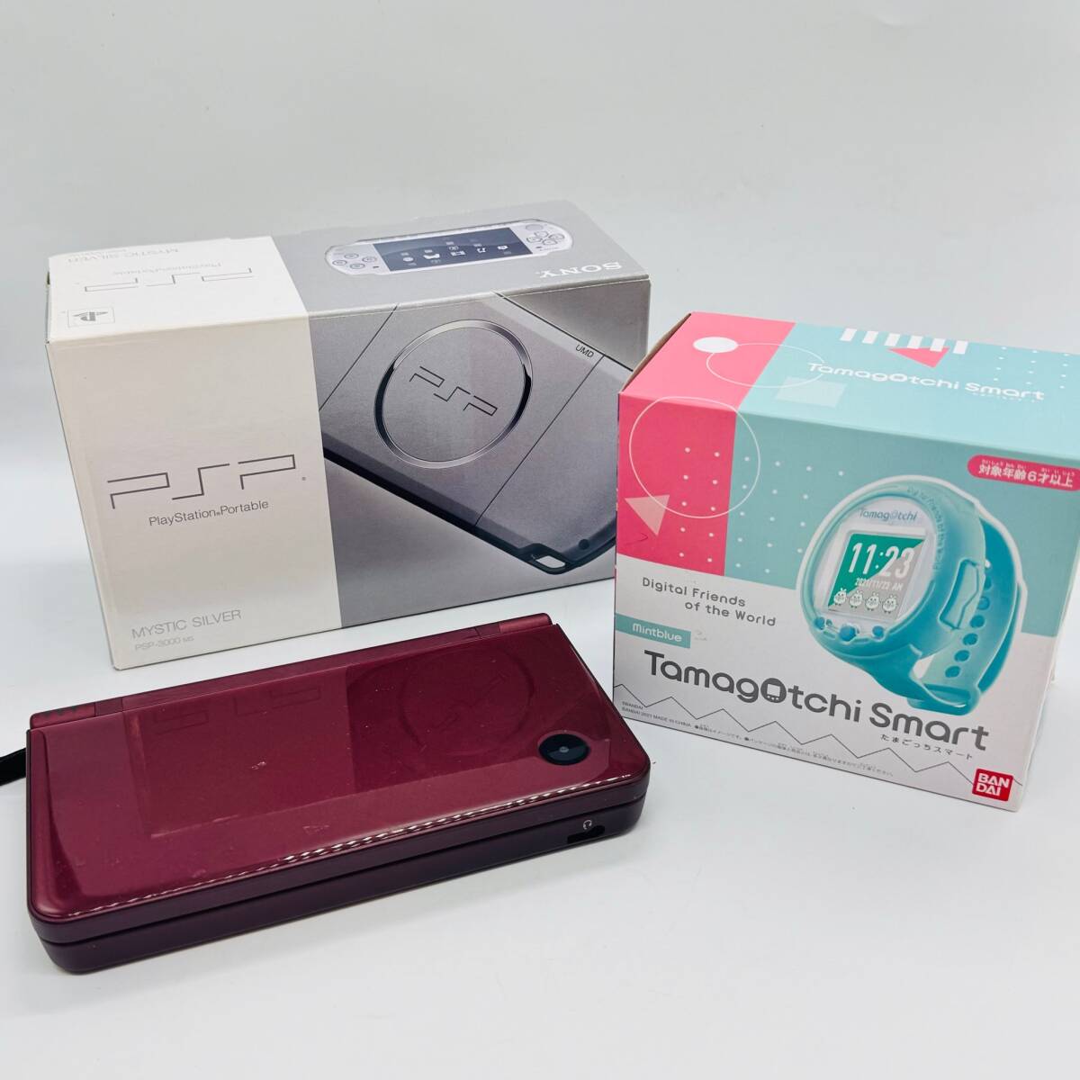 PSP3000 3DS LL RED×BLACK Tamagotchi Smart たまごっちスマート まとめ ゲーム SONY ソニー NINTENDO 任天堂 現状品 １円出品 おもちゃの画像1