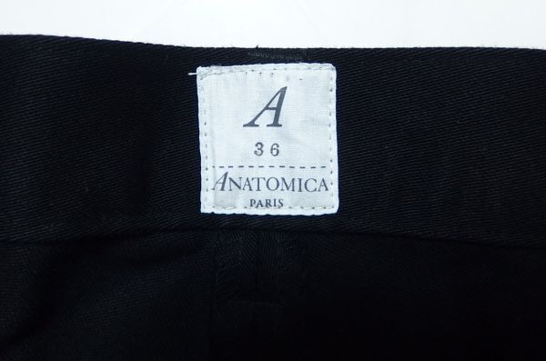 17AW ANATOMICA アナトミカ TRIM FIT SATEEN トリムフィット サテン パンツ 36 黒の画像4