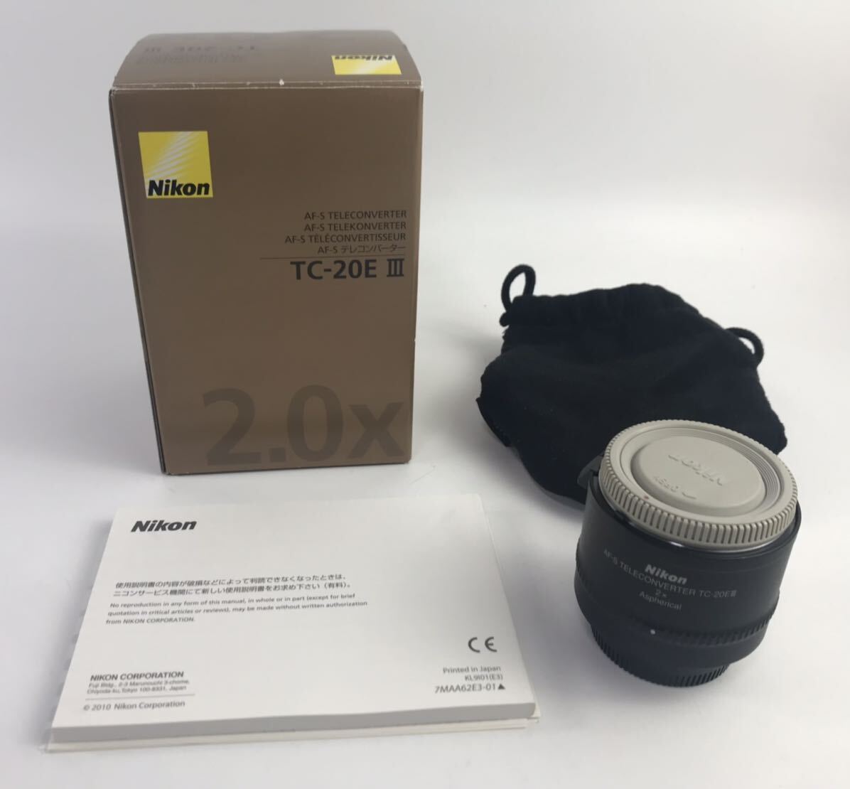 1000円〜■★動作未確認★ カメラレンズ Nikon ニコン AF-S テレコンバーター TC-20E Ⅲ ポーチ付 ★okoy2618446-311★p6166の画像1