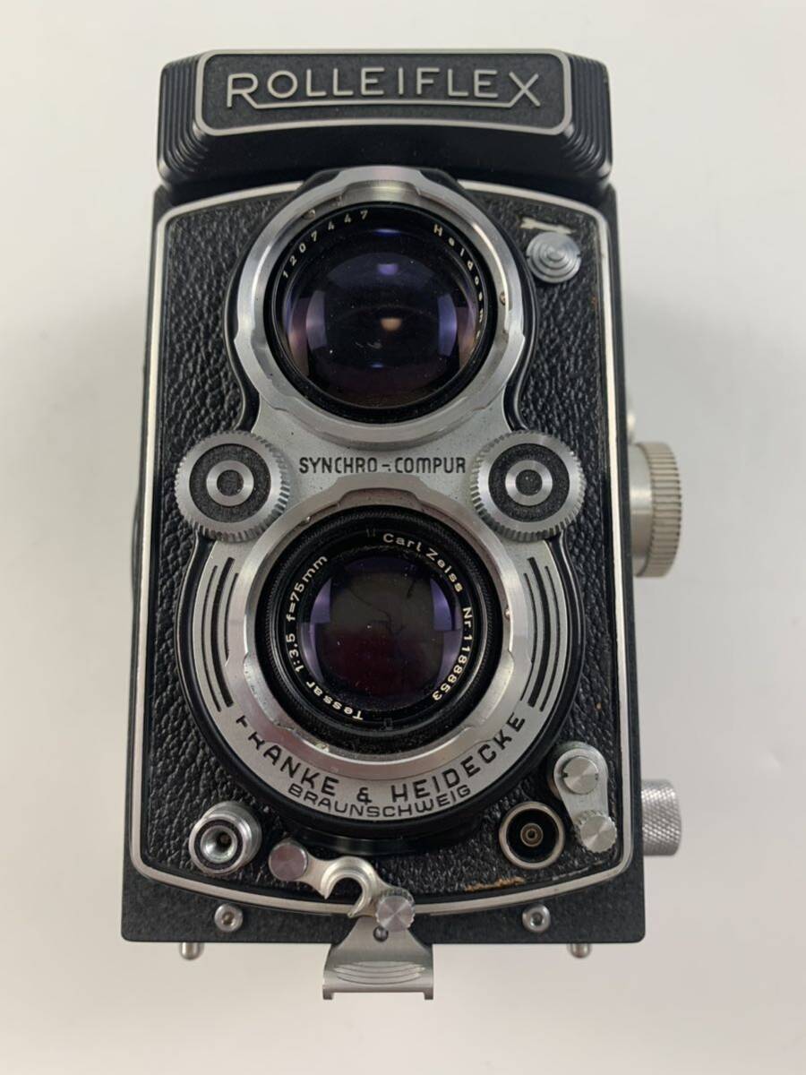 1000円~■★動作未確認★ROLLEIFLEX ローライフレックス 二眼レフカメラ 二眼カメラ Tessar 1:3.5 f=75mm★okoy2629674-334★t9121