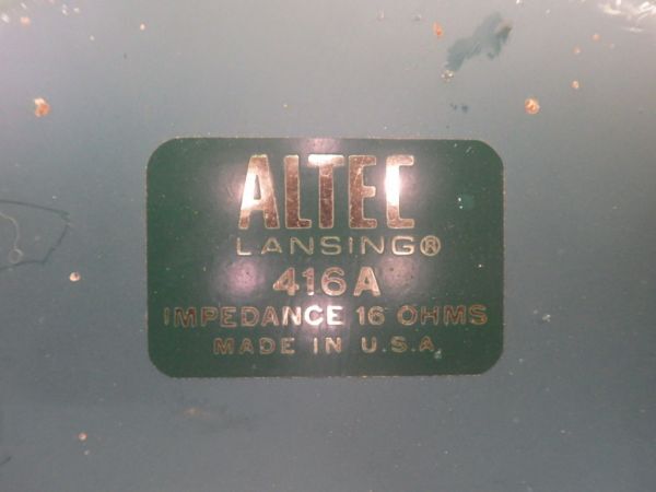 さy3133◆アルテック ALTEC LANSING 416A スピーカー 1個 ウーファー 音響機材 中古の画像6