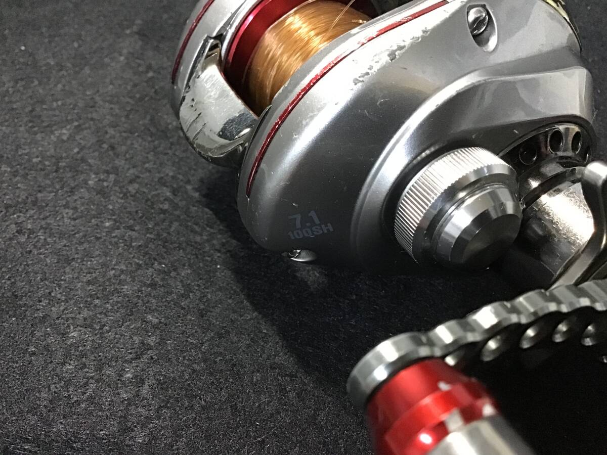 ジャンク DAIWA ZILLION 100SH 7.1 deps カスタムハンドル   ダイワ ジリオン 100SH 7.1 デプスカスタムハンドルの画像9