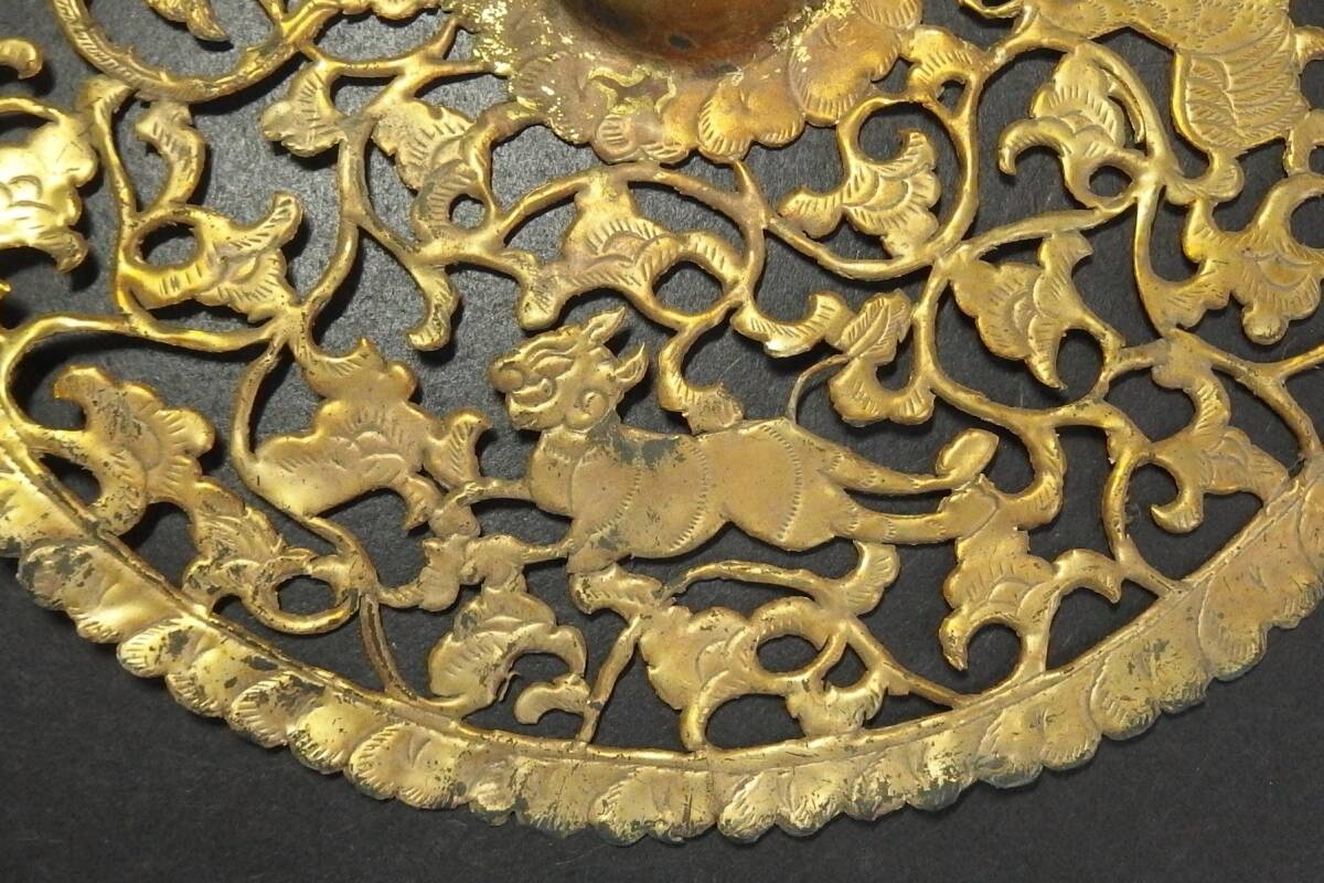 【240429⑧】古代中国美術　鍍金銅製華鬘　仏具　仏教美術_画像5