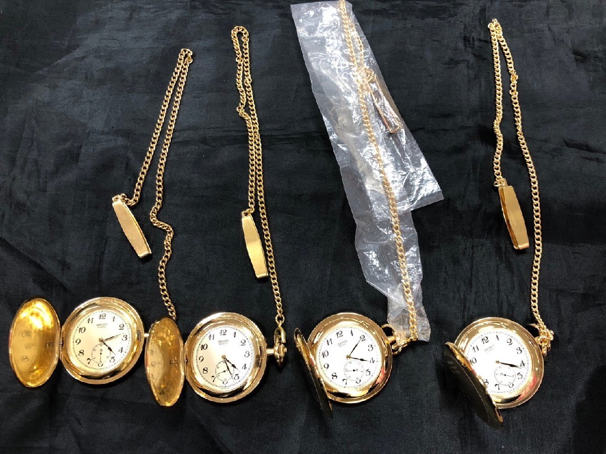 [5ST small 04006D]*1 jpy start * pocket watch * inside . total . large ..*SEIKO* Seiko * quarts * battery type *7 point summarize * retro * collection goods *