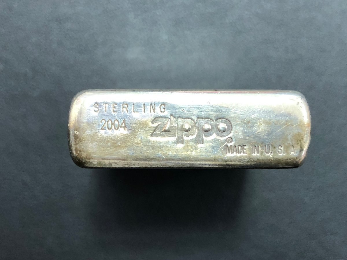 【5KH富03018E】★1円スタート★ZIPPO/ジッポ★STERLING SILVER★オイルライター★純銀★着火未確認★火花確認OK_画像7