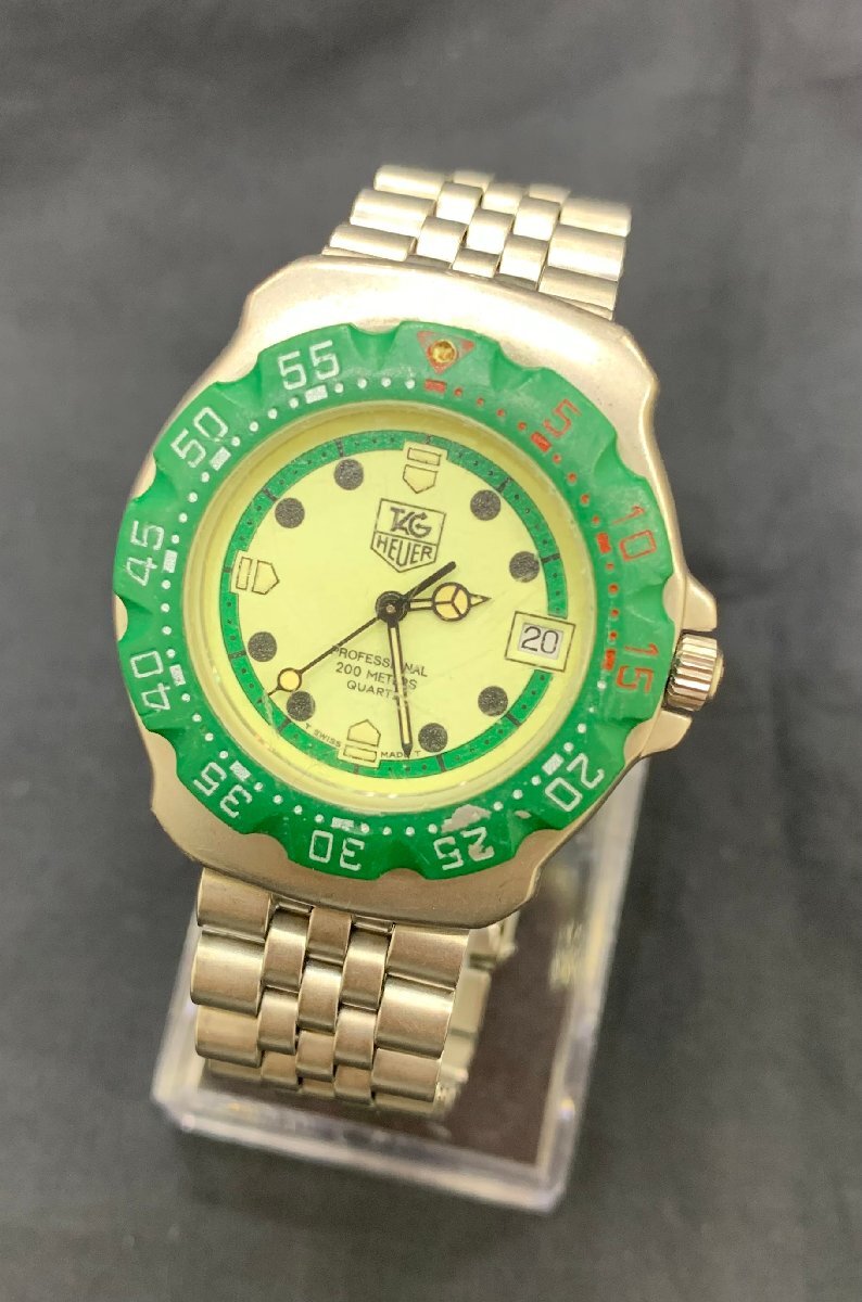 【5YM香04006E】動作品★1円スタート★タグホイヤー★TAGHeuer★フォーミュラ1★Professional★372.513★ボーイズ★グリーン文字盤★腕時計の画像2