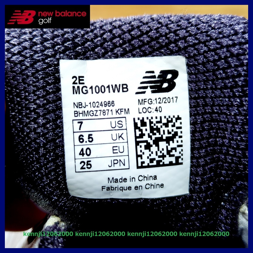 最高級 限定 正規品 定価26400円 New balance ニューバランス TOUR プロ MG1001-WB Boa スパイク シューズ ホワイト×ブラック Saiz 25.0cmの画像10