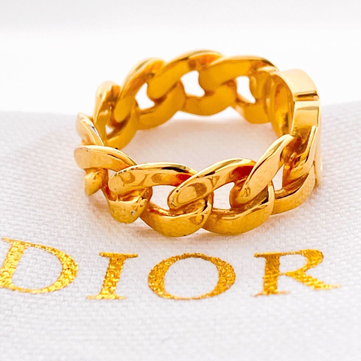 【美品】ディオール dior CD リング 指輪 ゴールド レディース ON84 アクセサリー ジュエリー