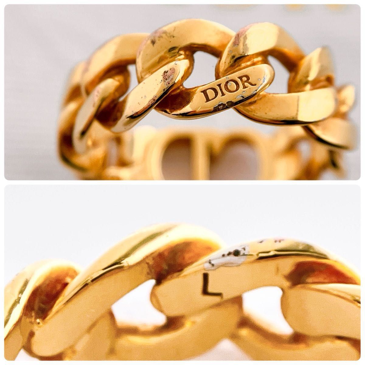 美品】ディオール dior CD リング 指輪 ゴールド レディース 美品】ディオール dior CD リング 指輪 ゴールド レディース