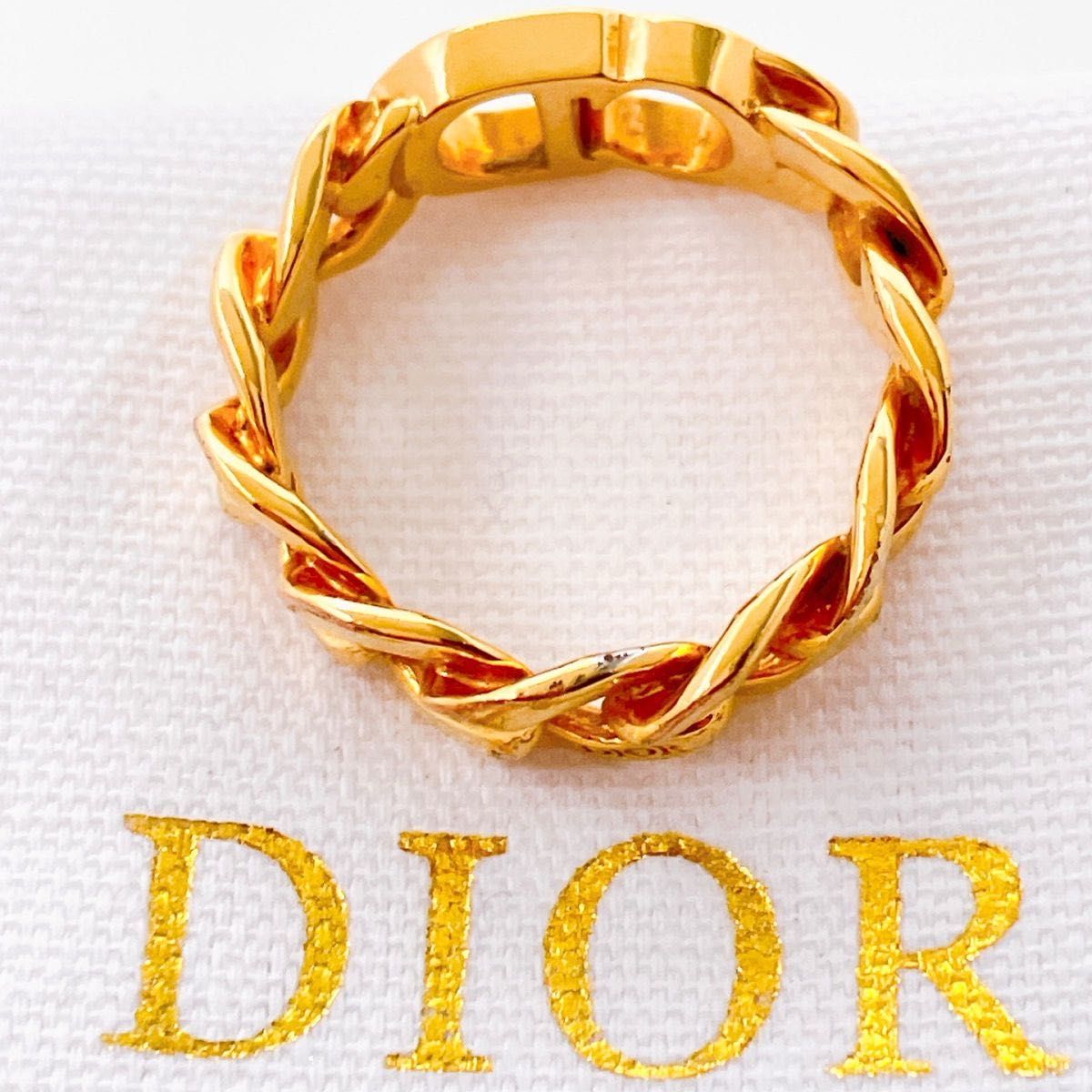 美品】ディオール dior CD リング 指輪 ゴールド レディース 美品】ディオール dior CD リング 指輪 ゴールド レディース