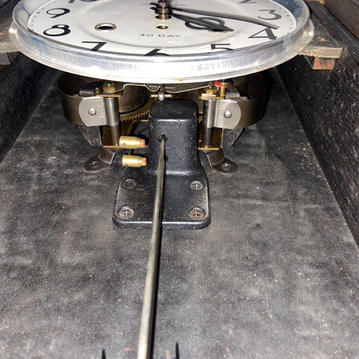 愛知時計 振り子時計 アンティーク 昭和レトロ ゼンマイ アイチの時計 古時計 柱時計 ゼンマイ式 掛時計 の画像7
