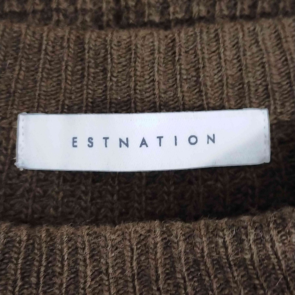 ESTNATION(エストネーション) カシミヤ混 ワッフルクルーネックニット レディース 表記無 中古 古着 0329_画像6