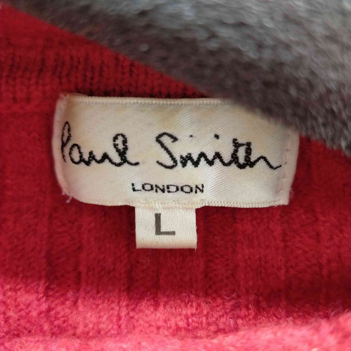 Paul Smith LONDON(ポールスミスロンドン) ウール100% クルーネックニット レディース 中古 古着 0606_画像6