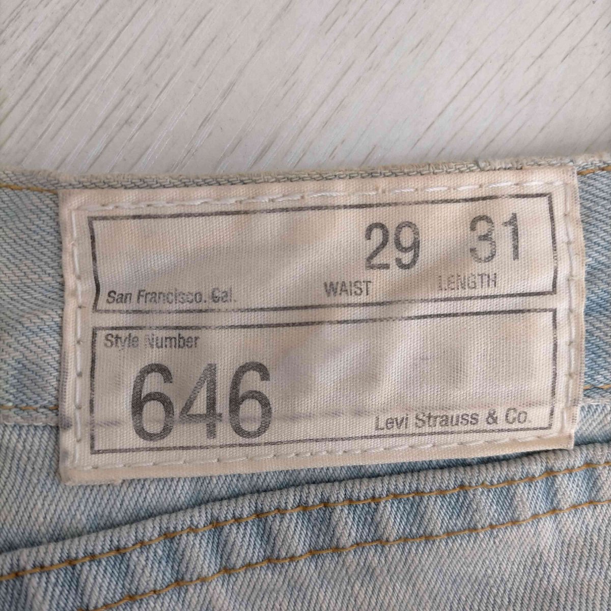 Levis(リーバイス) 646 ペイント＆ダメージ加工 フレアデニム メンズ W29/L31 中古 古着 0128_画像6