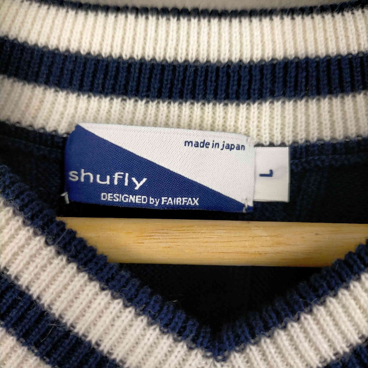 FAIRFAX(フェアファックス) SHUFLY コットンカシミヤ Vネックニット メンズ JPN：L 中古 古着 0209_画像6